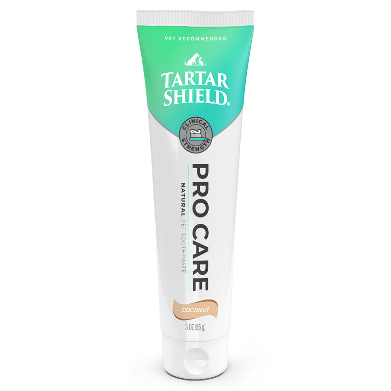 Tartar Shield Pro Care – Natural Pet Toothpaste – VOHC Approved – Protects Against Plaque & Tartar – Freshens Breath & Gently Removes Stains – for Dogs & Cats – Coconut Flavor, 3 Oz. 3.0 Ounce Tube