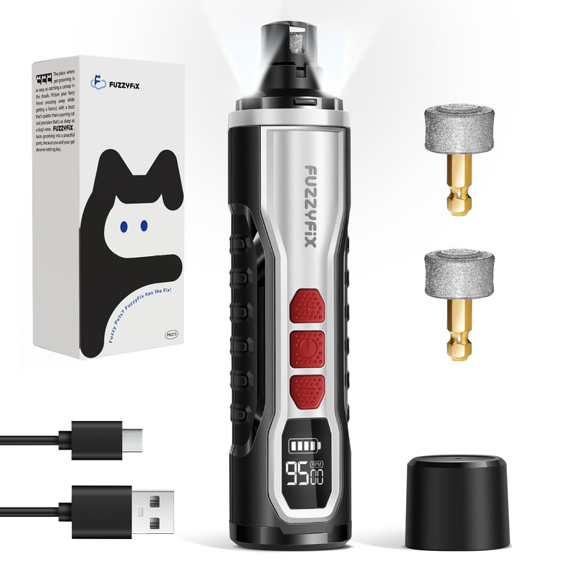 Dog Nail Grinder, Nail Clippers with LED Light, USB Rechargeable Electric Dog Nail Trimmer 5-Speed Paws Grooming & Smoothing for Large Medium Small Dogs Cats Pet - PawsPlanet Australia
