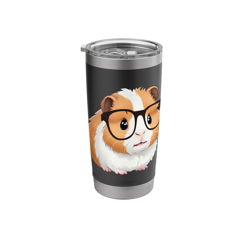 Guinea Pig With Sunglasses - Animal Pet Owner Rodent Lover Stainless Steel Insulated Tumbler Black 20 Ounces - PawsPlanet Australia