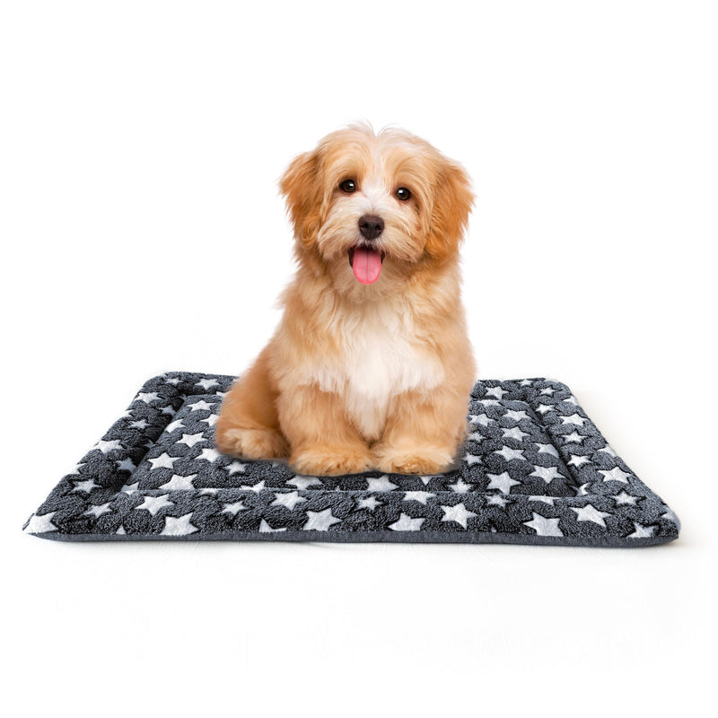 Large Dog Bed Mat, Washable Dog Crate Pad with Non-Slip Bottom, Soft Kennel Pad for Large Dog Crate, Dog Cage for Large Dogs, Indoor Outdoor Dog Bed, Sleeping Mat, Gray, 35x23x1.5 in Large (35x23x1.5 in) - PawsPlanet Australia