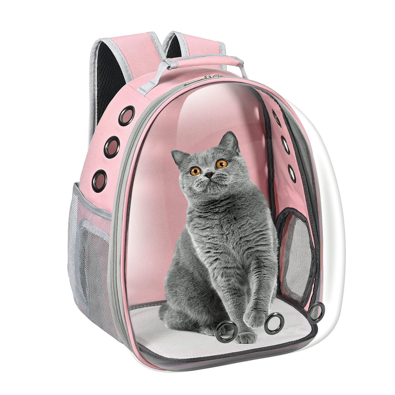 Cat Carrier Backpack, Pet Carrier Backpack Front Pack for Small Medium Cat Puppy Dog Carrier Backpack Bag Space Capsule, Airline-Approved Pet Carrier for Travel Hiking Walking Camping (Pink) Pink - PawsPlanet Australia
