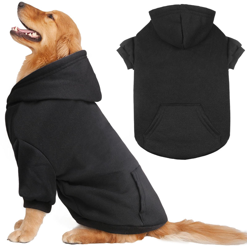 Dog Sweaters for Large Dogs Dog Hoodie Fleece Dog Sweater Soft Dog Clothes Sweatshirt with Pocket Dog Hoodie for Large Dogs(Black&XL) X-Large Black - PawsPlanet Australia