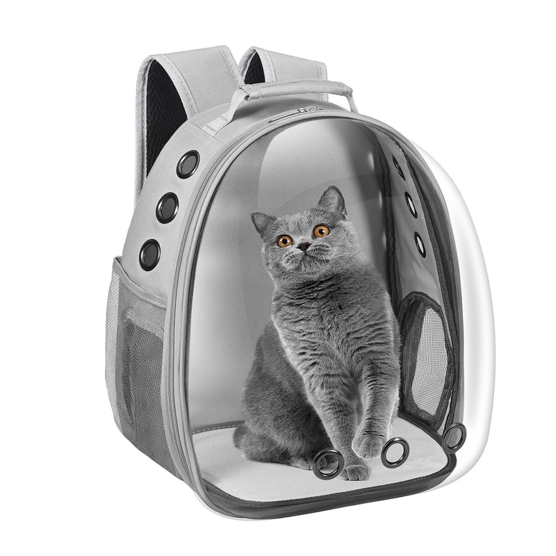 Cat Carrier Backpack, Pet Carrier Backpack Front Pack for Small Medium Cat Puppy Dog Carrier Backpack Bag Space Capsule, Airline-Approved Pet Carrier for Travel Hiking Walking Camping (Grey) Grey - PawsPlanet Australia