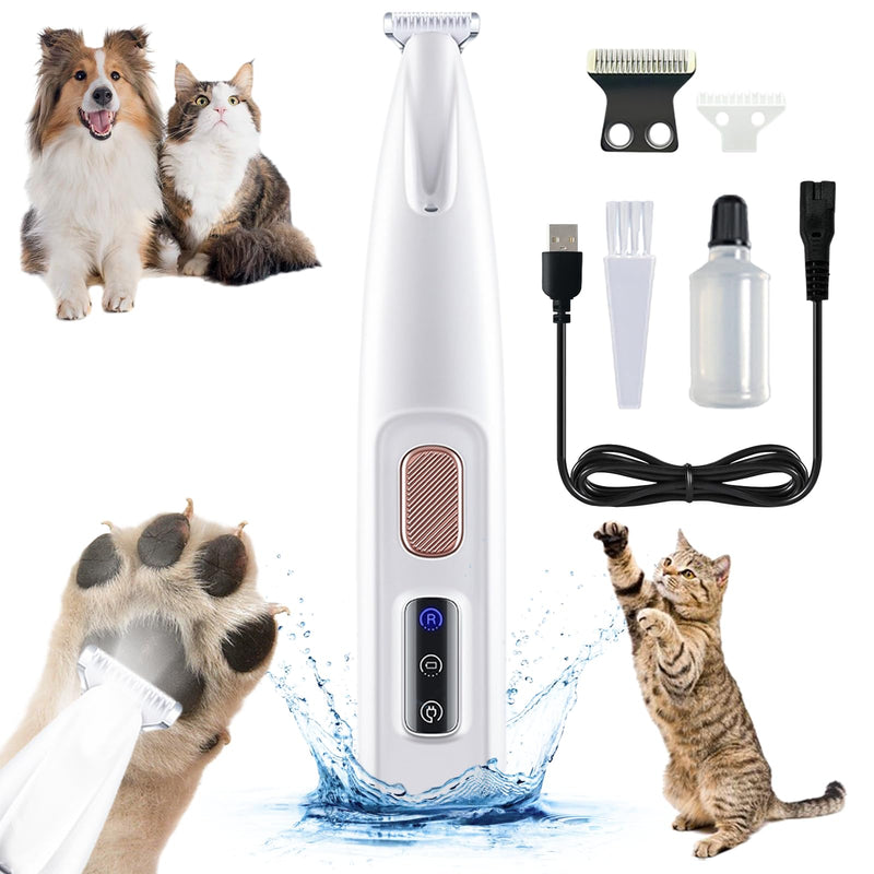 Paw Trimmer, Electric Dog Trimmer for Paws, Pet Paw Trimmer, Zentric Pet Micro Precision Trimmer, Rechargeable Dog Paw Hair Trimmer with Led Light Low Noise Waterproof - PawsPlanet Australia