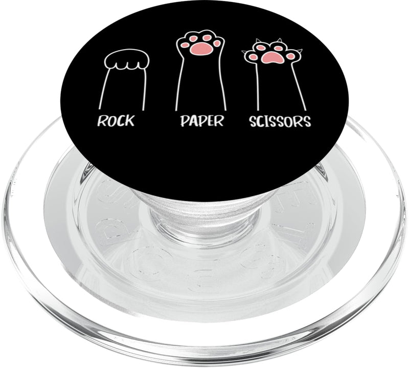 Rock Paper Scissors Hand Game Cute Paw Funny Cat PopSockets PopGrip for MagSafe Magnetic PopGrip - PawsPlanet Australia