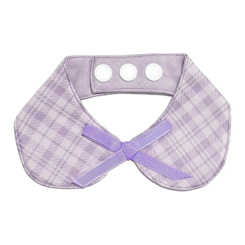 Plaid Dog Bandana with Ribbon Bowknot, Soft and Durable Polyester Pet Scarf, 7 Sizes for Cats and Dogs, Adjustable Triple-Snap Closure (Purple, Small) Purple - PawsPlanet Australia