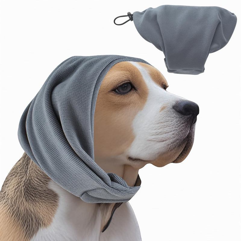 Dog Ear Muffs Dog Calm Headband Hoodie Ear wrap Noise Protection Dog Hematoma Ear Wrap Anxiety Relief Noise Removal Dog Winter Hat (Grey, Small) Grey - PawsPlanet Australia