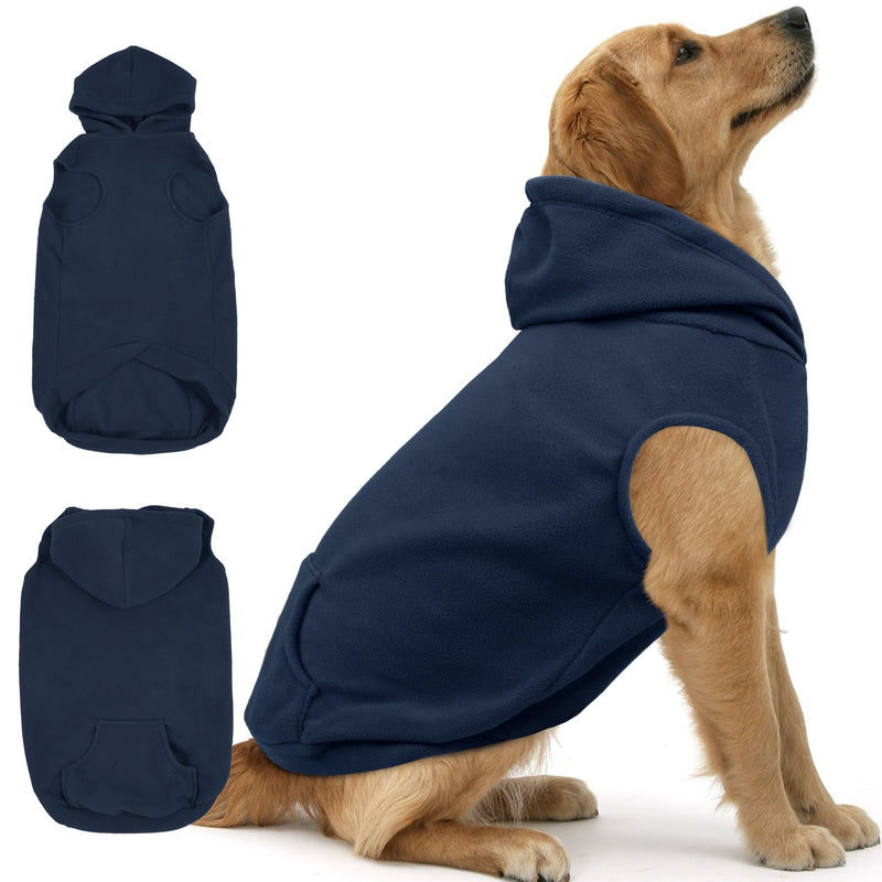 IECOii Dog Sweatshirt for Large Dogs,Hooded Fleece Dog Vest with Leash Hole,XXXL Dog Sweater Large Size Dog Winter Clothes,Large Breed Dog Sweatshirt Dog Hoodies,Labrador,Golden Retriever,Blue,3XL XXX-Large Blue - PawsPlanet Australia