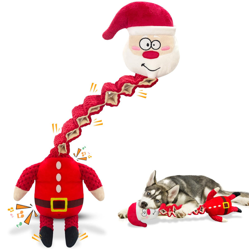 Christmas Large Interactive Dog Toys: Squeaky Plush Stuffed Dog Toys for Large Dogs - Big Chew Santa Dog Toys for Puppy Small Medium Large Breeds - PawsPlanet Australia