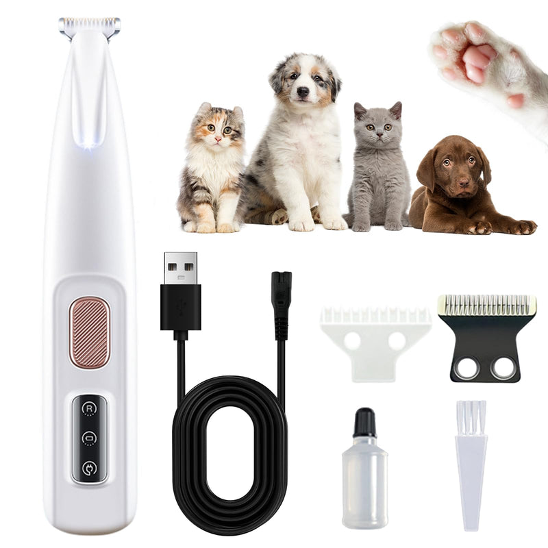 Dog Paw Trimmer, Multifunctional Pet Micro Precision Trimmer, Electric Dog Paw Hair Trimmer,Waterproof Rechargeable with LED Light, Low Noise Paw Fur Trimmer, for Dogs Cats Hair Trimming - PawsPlanet Australia