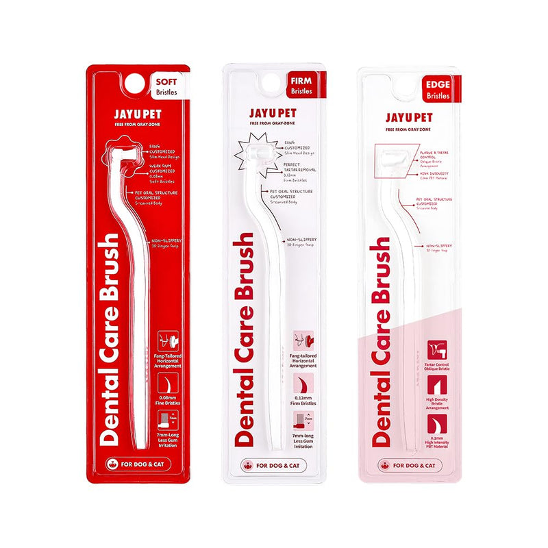 JAYU PET Dental Care Brush [Soft&Firm&Edge Bristles] - Toothbrush for Cat and Small Dogs, Removing Old Plaque and Tartar, Cat Dental Care, Cat Teeth Brushing & Easy Cleaning - PawsPlanet Australia