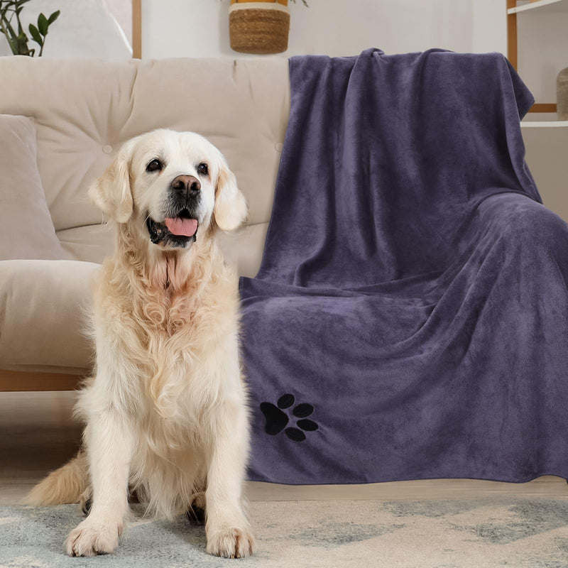 71 x 31.5'' Extra Large Dog Towels for Drying Dogs Large Absorbent Soft Microfiber Pet Grooming Towel Bath Towel for Large Dogs Dog Bath Supplies for Large Dogs, Grey - PawsPlanet Australia