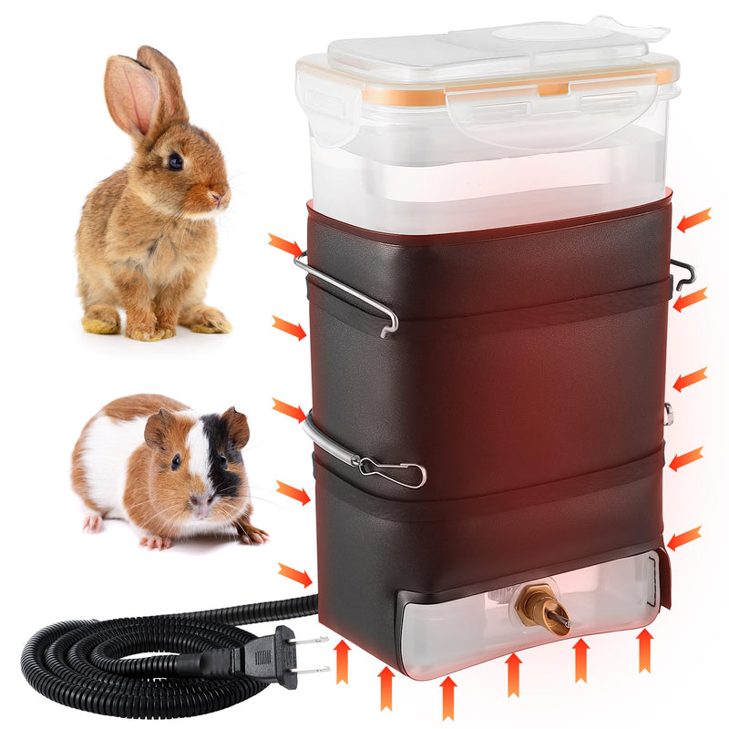 1 Pack 74 oz Heated Rabbit Water Bottle, Large Rabbit Water Dispenser No Drip, Bunny Water Bottle, Heated Small Animal Drinker for Pets, Rabbits, Guinea Pigs, Hamster, Ferrets, Birds, Mouse, Rats 1 - PawsPlanet Australia