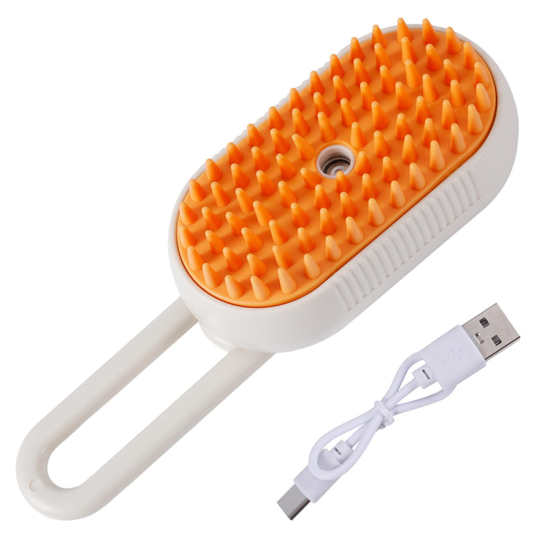 Cloud Cat Brush, 3-in-1 Self-Cleaning Cat Brush Steam Pet Brush with 360° Rotating Arm Cat Hair Steamy Brush Dog Steam Brush for Shedding Best Steam Brush for Pet Cat Dog (Khaki) Khaki - PawsPlanet Australia