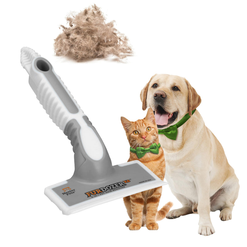 FurDozer X6 Pet Hair Remover & Auto Detailing Tool - Cat & Dog Hair Remover for Carpets, Car Interiors, Couches, Bedding, & Furniture - Reusable Pet Hair Removal Tool for Cat and Dog Fur & Lint, Grey Gray - PawsPlanet Australia