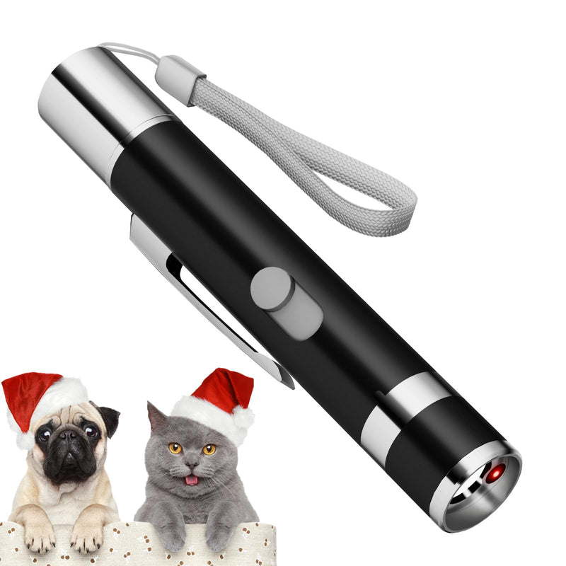 Cat Toys, Cat Toy Red Pointer for Indoor, Rechargeable, 5 Adjustable Patterns, 3 Modes Training Chaser Pet Toy Pointer, Interactive Pet Cat/Dog Toy for Cats Fun Playing Exercise(Black) 1 pcs - PawsPlanet Australia