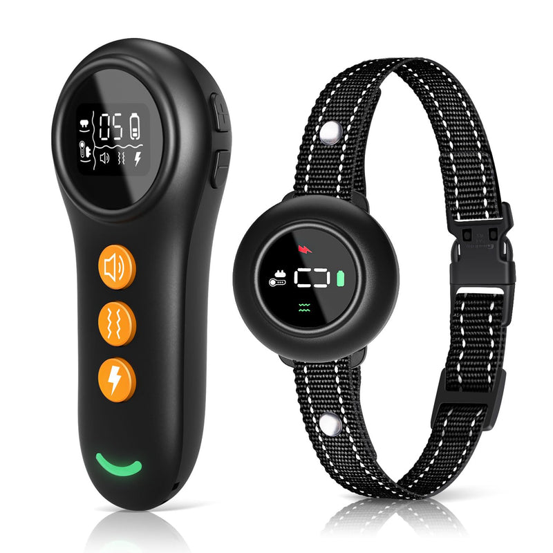 XDX 2-in-1 Dog Shock Collar & Bark Collar – 3300FT Dog Training Collar with Remote, Automatic Anti-Barking, 5 Adjustable Sensitivity Levels, IP67 Waterproof E-Collar for Small Medium Large Dogs Black