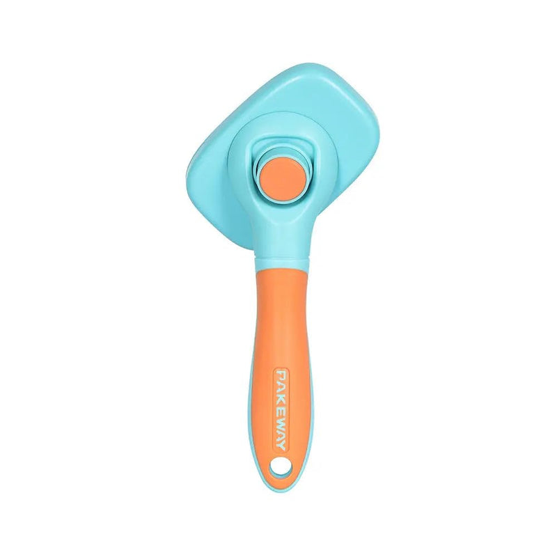 360-degree Rotating Head Self-Cleaning Dog&Cat Slicker Brush, Cat Brush with Release Button, Indoor Cats Shedding, for Cat and Dog Grooming (Green & Orange) Green & Orange - PawsPlanet Australia