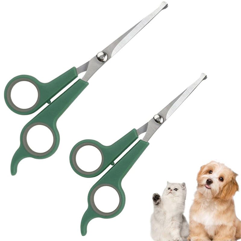 2 PCS Pet Grooming Scissors 2 Sizes Dog Hair Scissors Professional Pet Grooming Shears with Safety Round Tips for Dog Cat Body Ear Nose Face Paw Facial Fur Trimming - PawsPlanet Australia