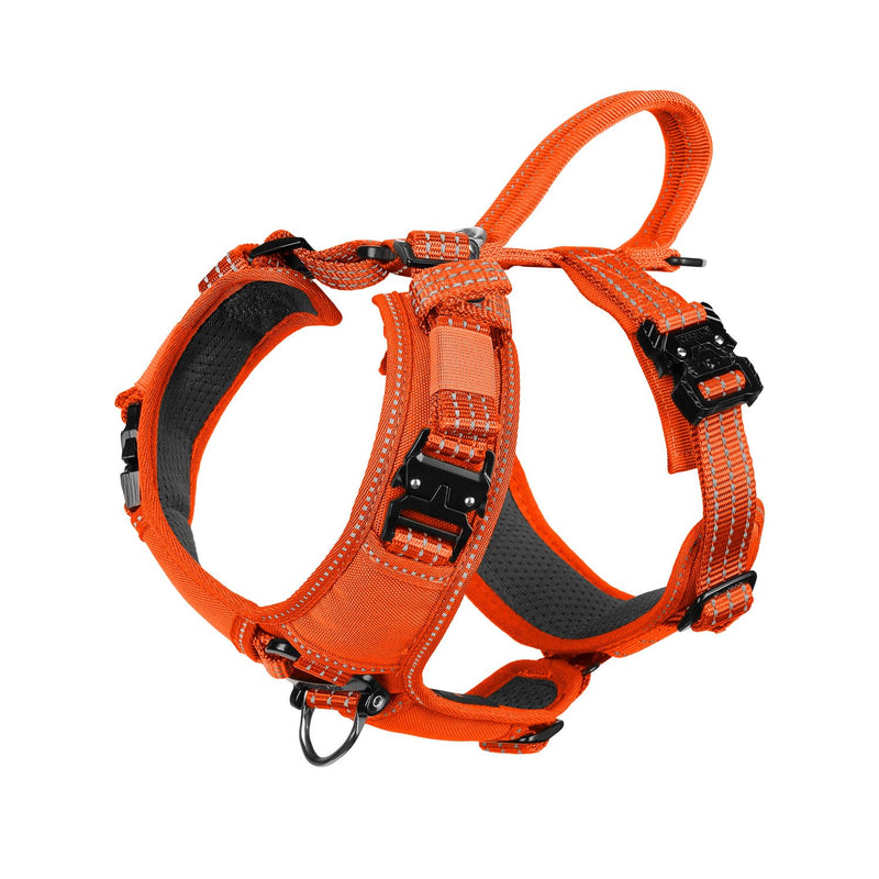 ICEFANG Dog Strap Harness with All-Metal Hardware,for Small Sized Dog,K9 Vest,Y-Shape Soft Padding,Adjustable Pet Harness,No-Pull Front Leash Clip (Small (Pack of 1), Orange) Small (Pack of 1)