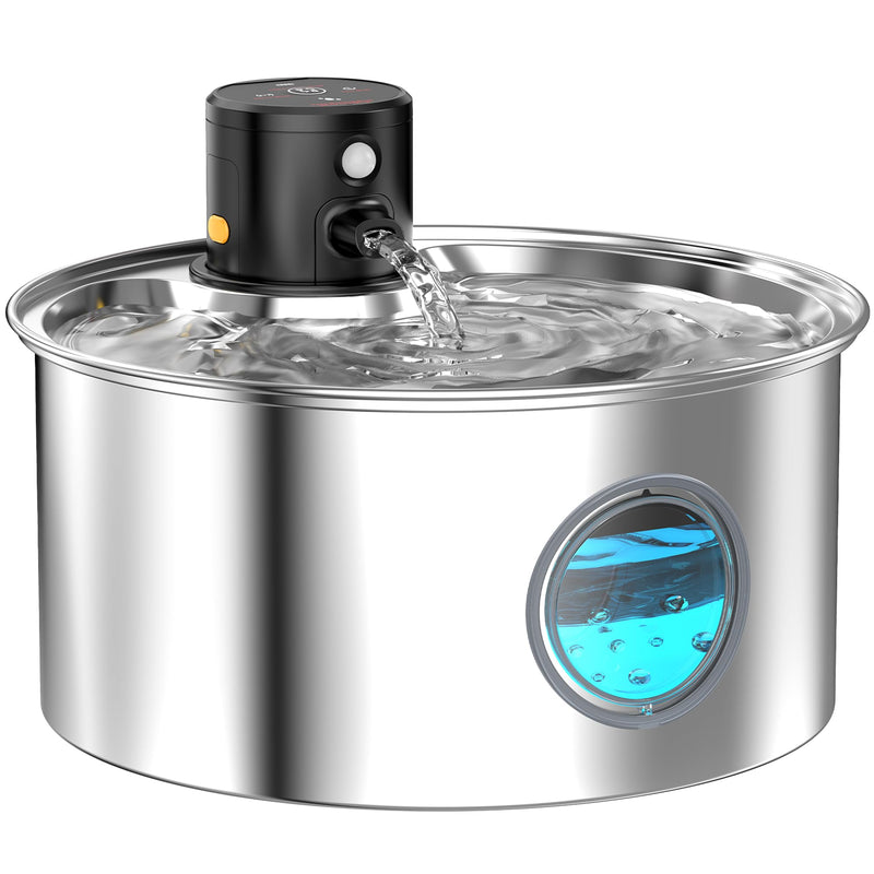 Cat Water Fountain Wireless Cordless: Cat Fountain Battery Operated - Stainless Steel Pet Water Fountain Rechargeable - 108oz/3.2L Automatic Cats Fountains for Drinking with Motion Sensor - Cats & Dog Cat Water Fountain - PawsPlanet Australia