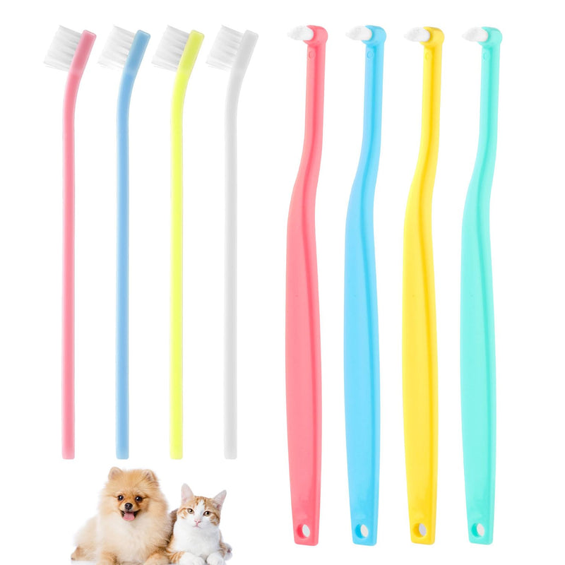8pcs Small Dog & Cat Toothbrush, 2 Styles Soft Bristle Kitten Teeth Cleaning Brush Micro Head Pets Toothbrush Dental Care Supplies Accessories for Puppy Kitty Reduce Tartar Formation & Bad Breath - PawsPlanet Australia