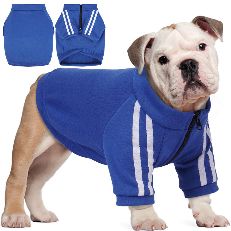 PUMYPOREITY Bulldog Breed Apparel, Dog Hoodie for Big Chest Dogs, for English Bulldogs Frenchies Pitbulls,Comfortable Sweatshirt for Spring/Fall Walks, Blue, L Large - PawsPlanet Australia