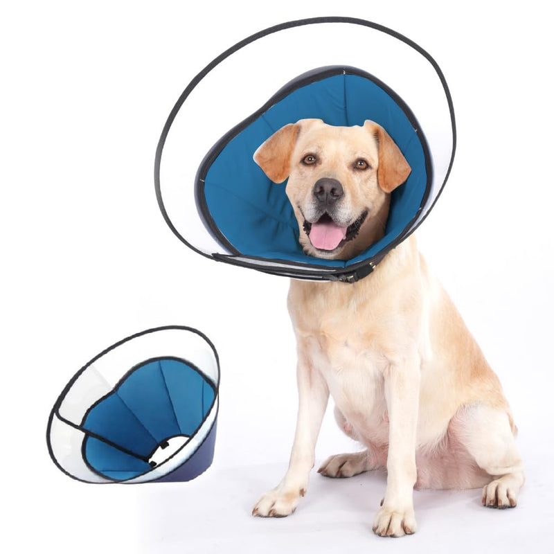 Dog Cone Collar, Pet Cone for Dogs to Stop Licking, Comfy Dog Cones for Large Medium Small Dogs, Soft Cones for Dogs After Surgery, Cone of Shame for Dogs Head Neck Elizabethan Collar Blue, SM SM(12"-14.3") - PawsPlanet Australia