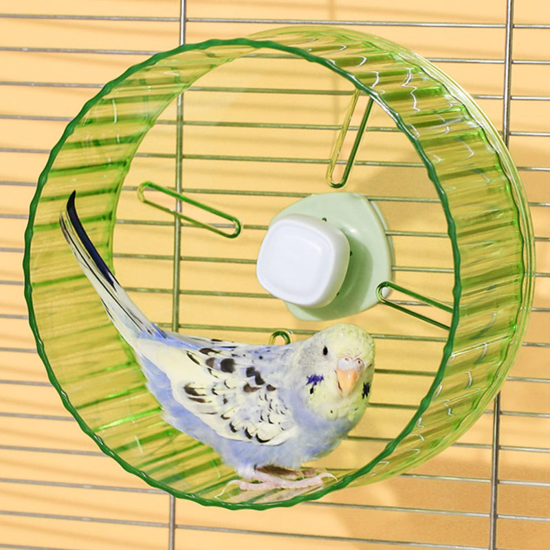 6.8-inch Parrot Silent Running Wheel, Parrot Exercise Wheel, Birds, Parrots, Turtles, Hamsters, Small Animal Quiet Running Wheel (Green) - PawsPlanet Australia