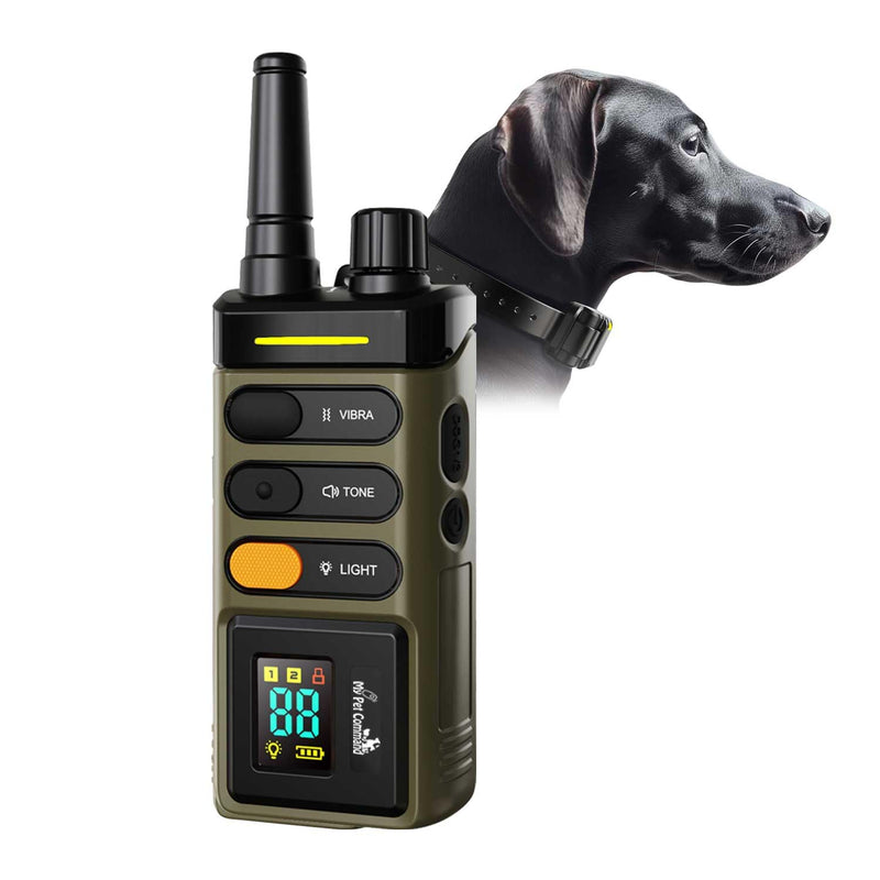 My Pet Command Long Range Dog Training Collar with Remote 1 Mile/5280 Ft Safe Shock, Vibrate, Tone, Flashing Beacon Lights, Rechargeable Waterproof Collar device, add up to 2 Collars. Xtra Remote only Extra Remote Only - PawsPlanet Australia