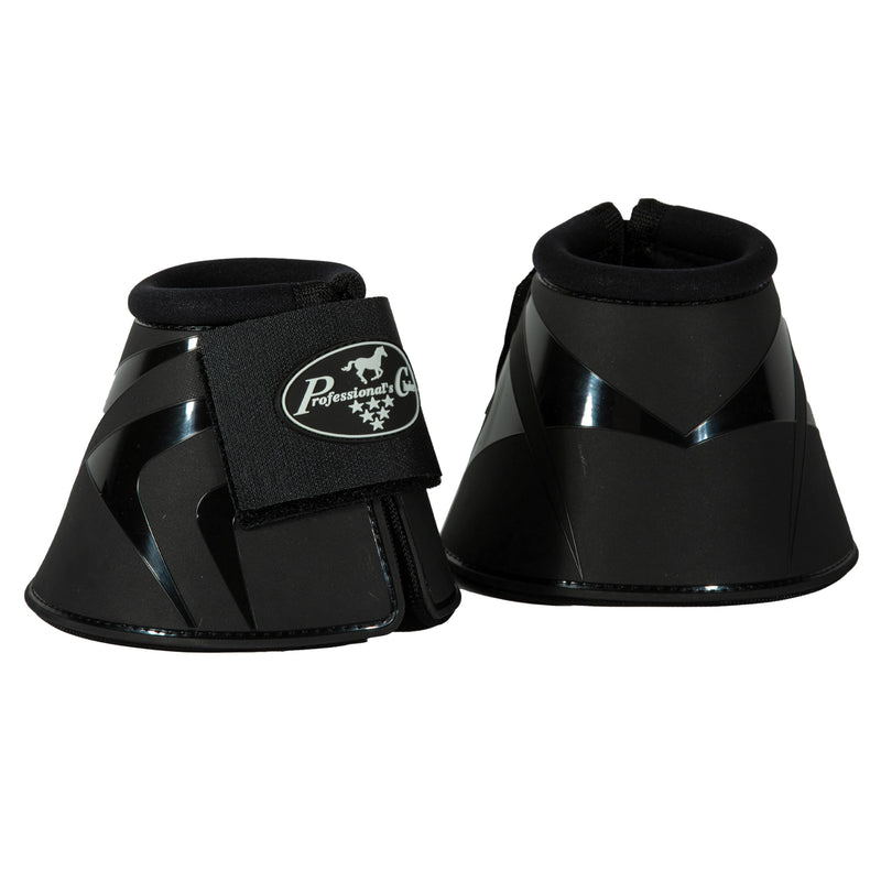 Professional's Choice Hard Shell All-Purpose Bell Boots | Durable and Shock Absorbing | Full Coverage | Easy to Clean Large Without Fleece Black - PawsPlanet Australia