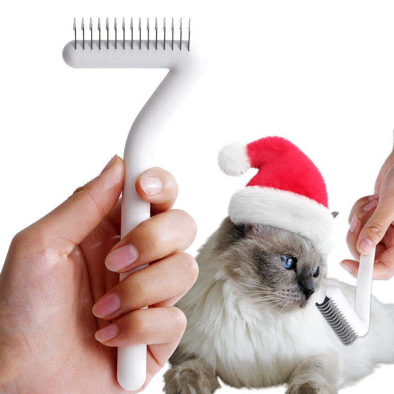 Cat Brush for Long Haired Cats & Indoor Cats, Dog Brush for Shedding & Grooming, Deshedding Dog Brush Dematting Comb for Dogs Remove Loose Hair & Matted Fur, Pet Undercoat Rake, White - PawsPlanet Australia