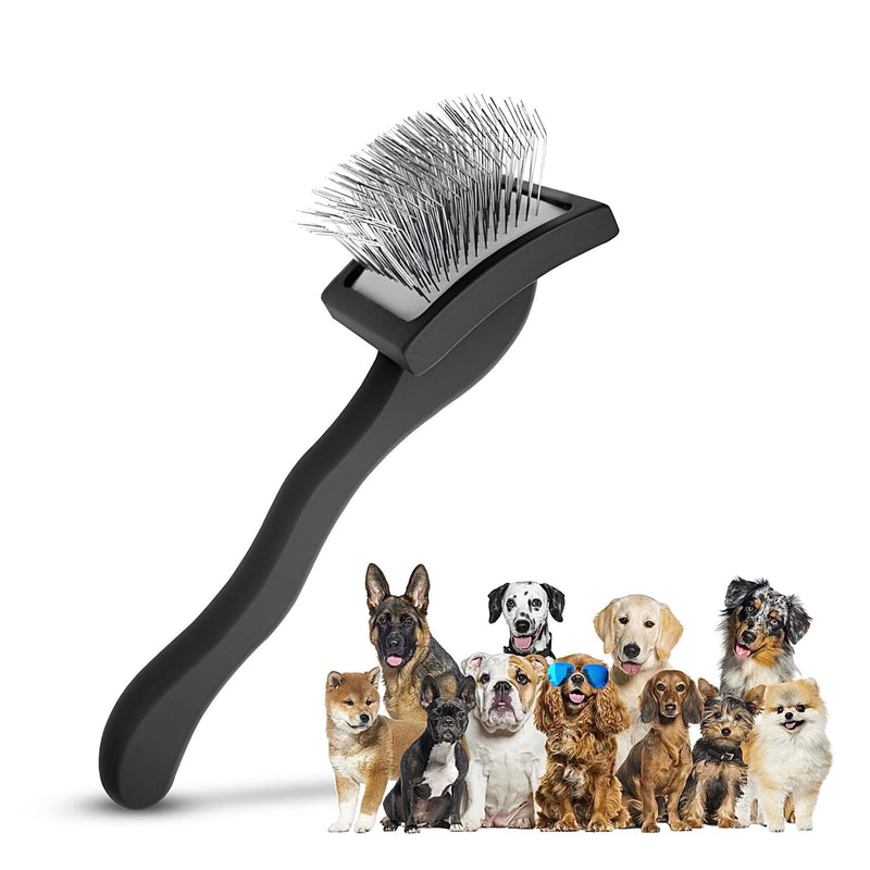 PawsltlveShine Dog Slicker Brush - Easy Grooming Brush for Poodles, Goldendoodles, Golden Retrievers - Dog Brush for long haired dogs - Effortless Grooming, Dematting, Deshedding - Black, Large - PawsPlanet Australia