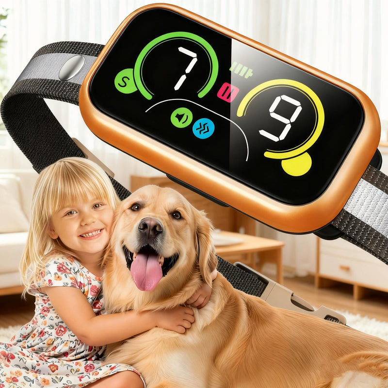 Dog Bark Collar Pro, Instant Bark Solution, Smart Anti Barking Device with 4 Correction Modes, Fast-Acting Barking Collar for for Large Medium Small Dogs 5-150lbs, Ideal for Home & Outdoor Use 1 Pack Orange