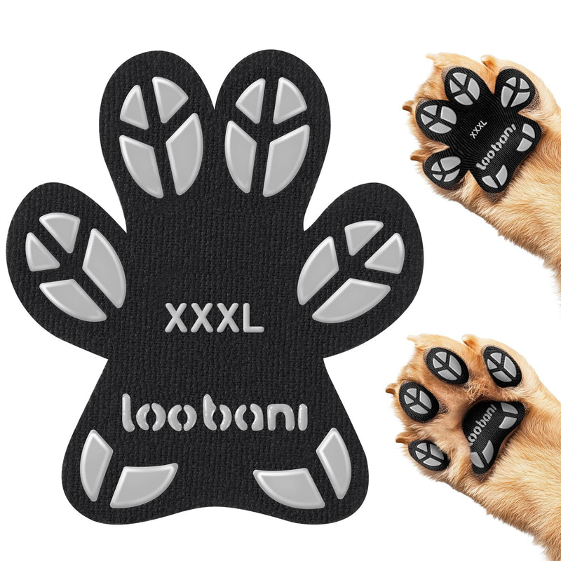 Dog Paw Protector for Senior Dogs - Anti-Slip Dog Paw Pads for Dogs Traction on Hardwood Floors, Paw Grips Stickers with Stronger Adhesive for Slippery Floors, 12 Sets (48pcs) Leaf Black XXXL Black｜Leaf Shape - PawsPlanet Australia