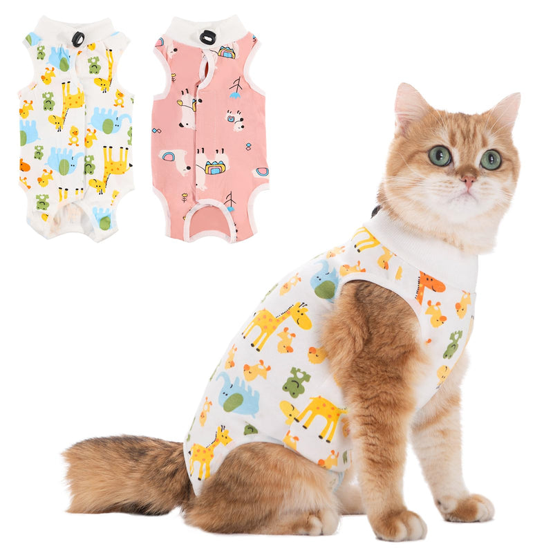 2Pack Cat Surgery Recovery Suit Clothes for Female and Male,Cat Onesie Shirts for Cats After Surgery,Cat Spay Surgical Recovery Suit,Cat Cone Collar to Stop Licking Abdominal Wound Alternative-L L - PawsPlanet Australia