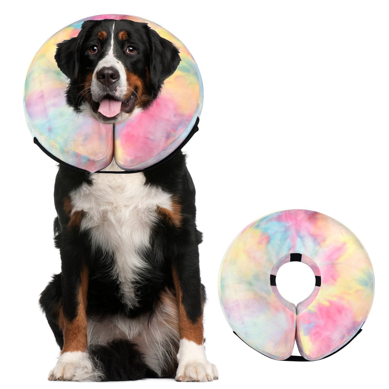 Dog Cone, Y-blue Dog Cone Collar Inflatable Dog Neck Collar Recovery E-Collar Alternative, Dog Donut Collar After Surgery for Dogs and Cats(Pink Blue, XL) Pink Blue - PawsPlanet Australia