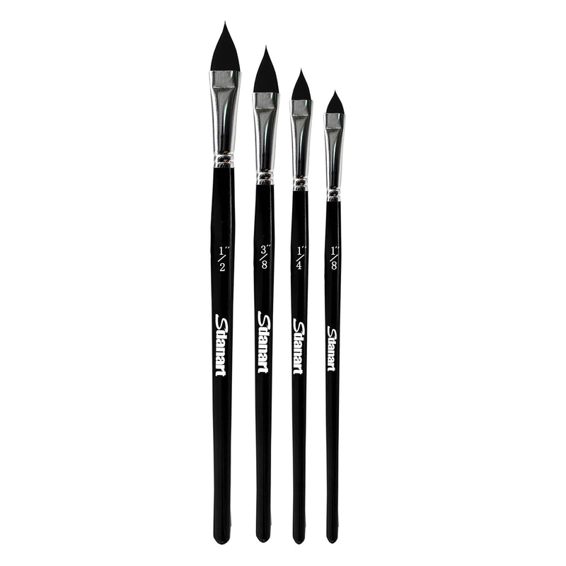 Cat Tongue Watercolor Brushes,4 PCS Oval Wash Paint Brushes for Acrylic Painting Floral Petal Watercolor Brush，Pointed Oval Paintbrush Professional Cat's Tongue Paint Brush Artist Paintbrushes - PawsPlanet Australia