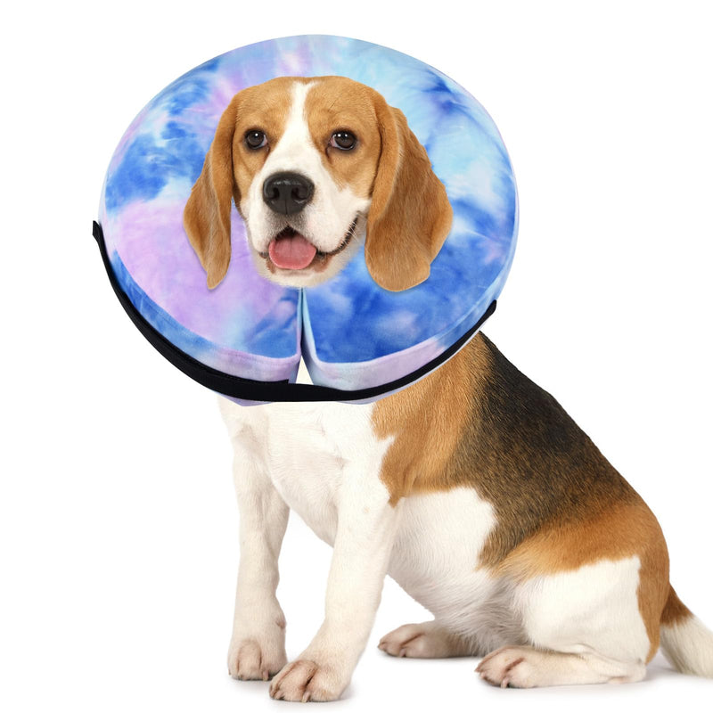 Inflatable Dog Recovery Collar, Dog Cone Collar for After Surgery, Prevent Dogs from Biting & Scratching Wound E-Collars to Help with Healing Soft Pet Recovery Collar Does M+ purpleblue - PawsPlanet Australia