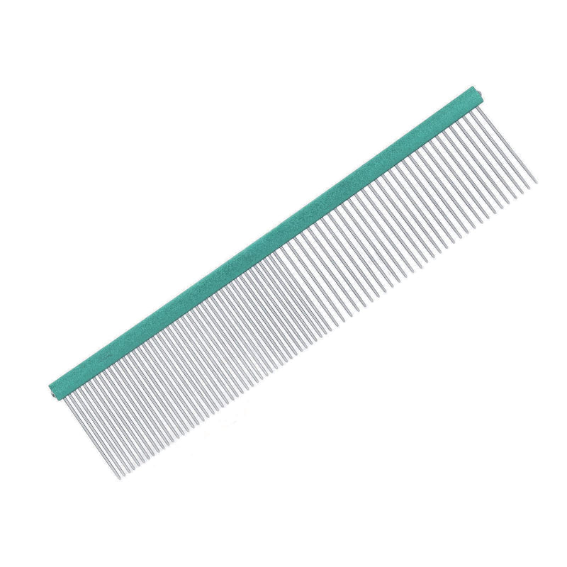 Greyhound Comb For Dogs, Metal Dog Comb Dog Combs with Rounded Ends Dog Comb Cat Comb For Removing and Knots Grooming Tool For Long Short Haired Dog (Green 13cm/5.1in) Green 13cm/5.1in