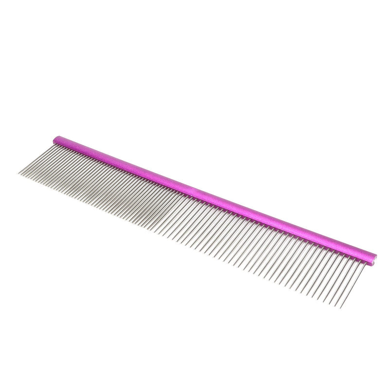 Greyhound Comb For Dogs, Metal Dog Comb Dog Combs with Rounded Ends Dog Comb Cat Comb For Removing and Knots Grooming Tool For Long Short Haired Dog (Purple 19cm/7.5in) Purple 19cm/7.5in - PawsPlanet Australia