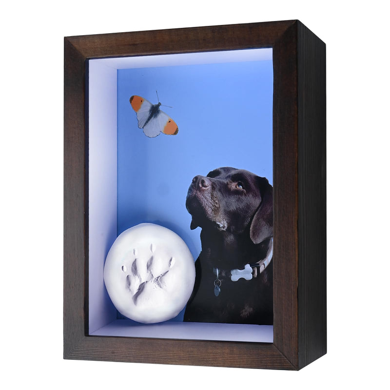 Pet Paw Print Kit with Picture Frame Shadow Box 5x7 for Dogs and Cats Pet Clay Paw Print Impression Kit Keepsake Pet Loss Memorial Sympathy and Remembrance Gifts for Dog Lovers - PawsPlanet Australia