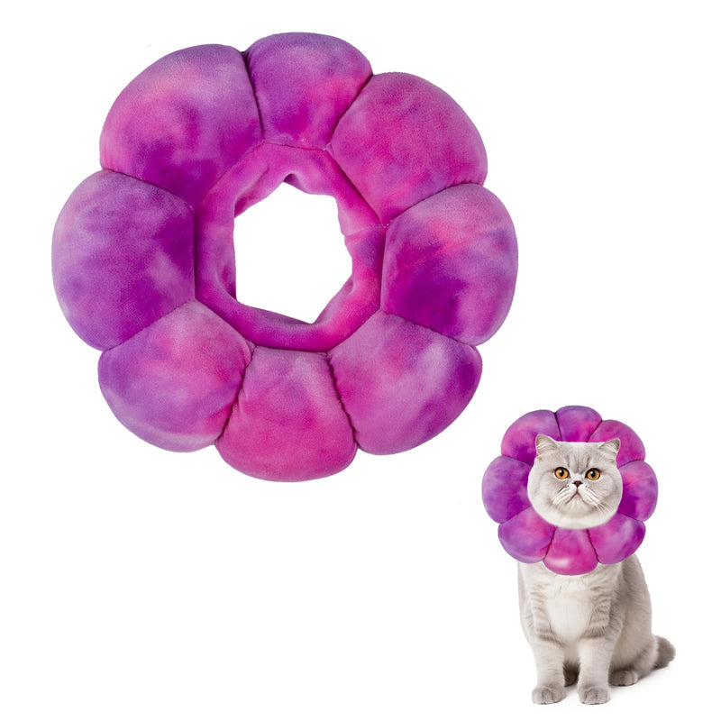 Cat Cone Collar Soft, Adjustable Cat Recovery Collar, Soft Cone for Cats Protective Cat Neck Cone After Surgery Rose Purple Medium - PawsPlanet Australia