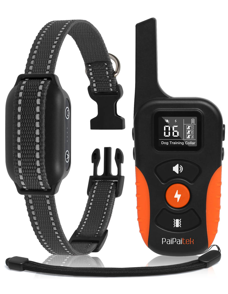 PaiPaitek Bark Collar with Remote and Automatic Mode - 3300ft Range Bark and Training Collar Combo, Shock Collar for Dogs 40-151 lbs Waterproof & Rechargeable Black - PawsPlanet Australia