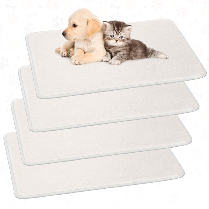 4 Pcs Pet Carrier Pad Travel Pet Reversible Dog Mat Replacement Liners for Travel Dog Bed Pad Washable Plush Cashmere Double Sided Bed Mat for Cat Kennel Crate(Beige,17 x 11 Inch) 17 x 11 Inch Beige - PawsPlanet Australia