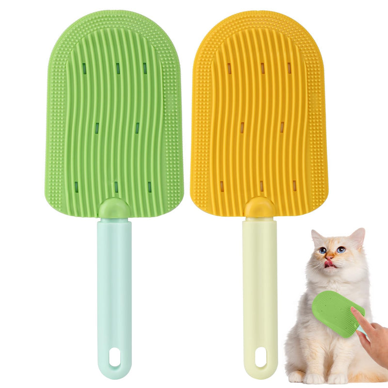 Celerypets Cat Grooming Tool - Tongue Comb & Brush (2Pcs) for Easily Removing Fur & Reducing Hairballs - PawsPlanet Australia
