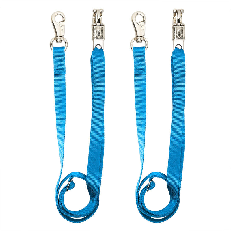 2PCS Cross Ties,Heavy Duty Adjustable Nylon Cross Ties for Horse Horse Trailer Tie with Panic Snap and Bull Snap,Adjustable Length from 44.5-78.5 Inch,Blue - PawsPlanet Australia