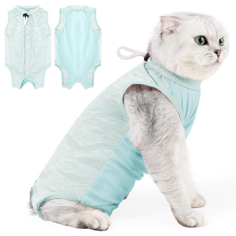 Cat Recovery Suit Cat Onesie for Cats After Surgery, Breathable Cat Surgery Recovery Suit Female for Abdominal Wounds, Kitten Recovery Suit E-Collar Alternative Cat Onesie After Spay Anti Licking L Blue - PawsPlanet Australia