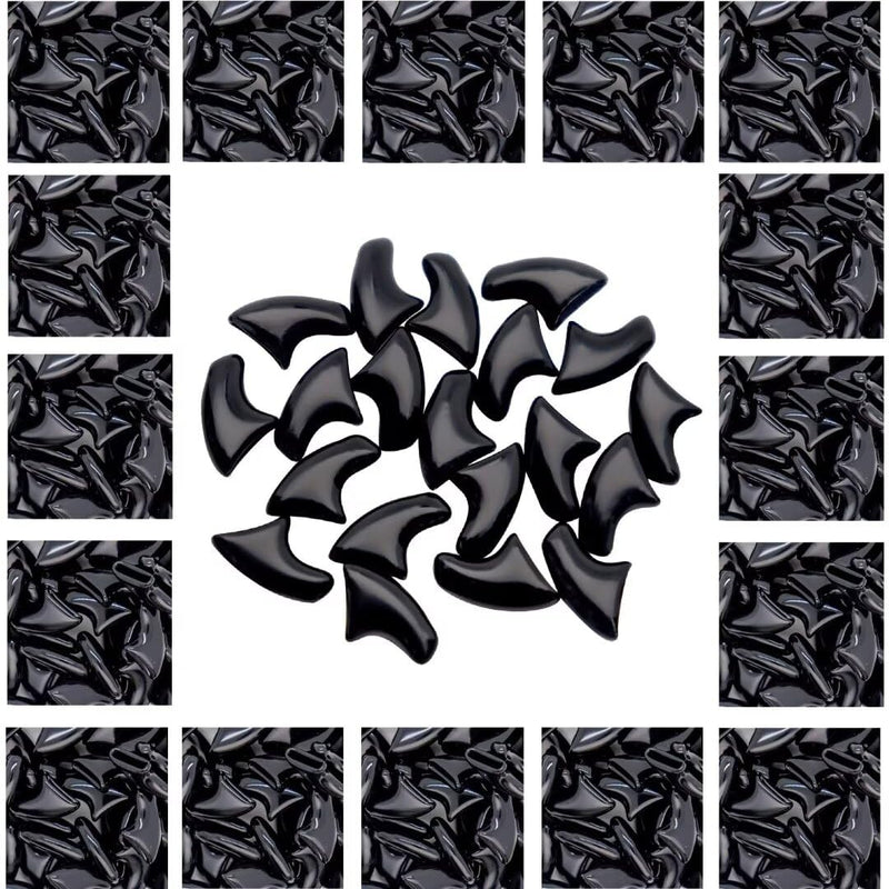 VICTHY 120pcs Cat Nail Caps | Cat Claw Caps | Cat Nail Covers with Adhesives and Applicators (Black L)