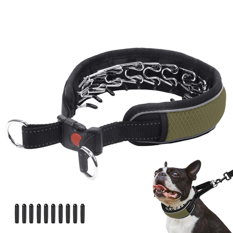 Martingale Collar for Dogs, Reflective No Pull Dog Collar for Large Medium Dogs, Adjustable Anti Pull Dog Collar for Training Walking, Heavy Duty Nylon Slip Collar with Buckle 2 Inch Wide S Army Green S (14"-18" Neck, 2" Wide) - PawsPlanet Australia